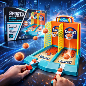 Mini katapultos kosárlabda játék – ujjkosár 2 palánkkal és 20 labdával – gyerek ügyességi játék (BBJ) - Image 2