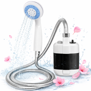 AquaTrail hordozható kemping zuhany – akkumulátoros elektromos kempingzuhany USB töltéssel, hordozható túra- és kemping zuhanyszett (BBV) - Image 6