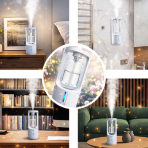 AromaMist Mini 50ml illóolaj diffúzor – aromaterápiás ultrahangos párologtató fehér színben illatolajjal (BBM) - Image 3