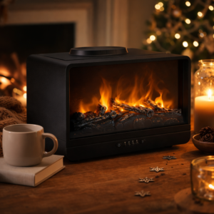 Aromora Relax kandalló hatású aromaterápiás diffúzor és ultrahangos párásító 300 ml – LED láng effekt - KE24-372 (FX) (BBV) - Image 8