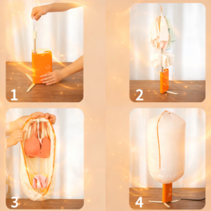 Auslese mini hordozható elektromos ruhaszárító – összecsukható kompakt ruhaszárító 300W teljesítménnyel (BBM) - Image 4