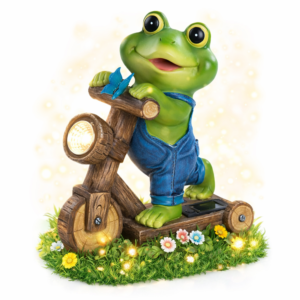 ChlinHuoho napelemes kerti béka lámpa 25,4 × 19,9 × 10 cm – LED dekoráció, kültéri szolár kerti világítás (BBD) - Image 5