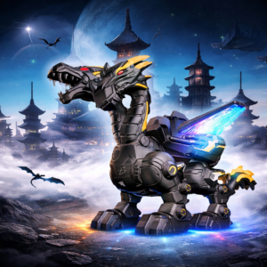 Cryptogon harci űrsárkány – kétfejű LED világító, hangos lépegető mechanikus robot játék (BBJ) - Image 3