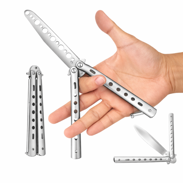 Él nélküli gyakorló pillangókés kezdőknek - ezüst (BBL) 1 (2)