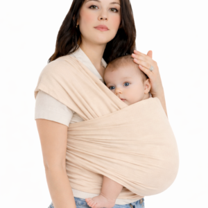 Ergonomikus babahordozó újszülötteknek – állítható, kéz nélküli használat, bézs (BBM)