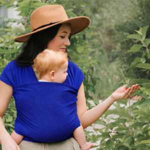 Ergonomikus babahordozó újszülötteknek – állítható, kéz nélküli használat, kék (BBM) - Image 5