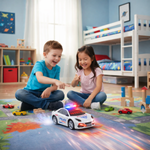 FlashCop interaktív rendőrautó – LED fényes, szirénás játék autó gyerekeknek, 18×9×7 cm (BBJ) - Image 2