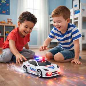 FlashCop interaktív rendőrautó – LED fényes, szirénás játék autó gyerekeknek, 18×9×7 cm (BBJ) - Image 3