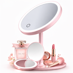 GlowBella Touch LED sminktükör – USB-s, akkumulátoros, érintésvezérelt kozmetikai tükör - KE20-999 (BBV) - Image 6