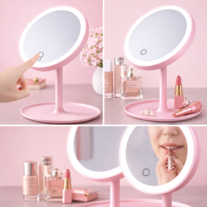 GlowBella Touch LED sminktükör – USB-s, akkumulátoros, érintésvezérelt kozmetikai tükör - KE20-999 (BBV) - Image 4