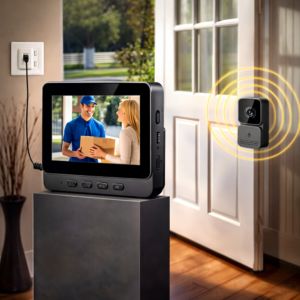 GuardBell WiFi videós kapucsengő monitorral – kétirányú kommunikáció, éjjellátó, IP65 kültéri okos csengő (BBV) - Image 2