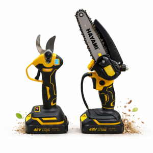 HAYAMI HA-1004 akkus metszőolló és mini láncfűrész szett – LCD kijelző, 6” olajzós láncfűrész, 2 akkumulátorral (FX) - Image 5