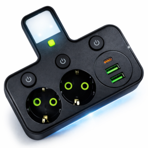 HG DUE-275 2500W univerzális konnektor átalakító – utazó hálózati adapter nemzetközi csatlakozókhoz (BBD) - Image 1