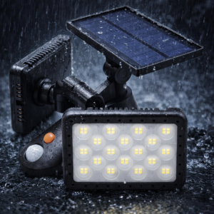 HelioCore W770A napelemes kültéri LED lámpa – PIR mozgásérzékelős, CDS szenzorral, forgatható LED panelekkel (FXI) - Image 6