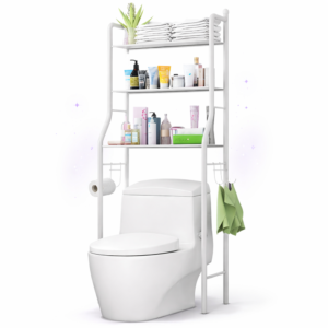 HomeNest fürdőszobai tároló állvány WC fölé – 3 polcos WC fölötti fürdőszobai polcrendszer (BBV) - Image 1