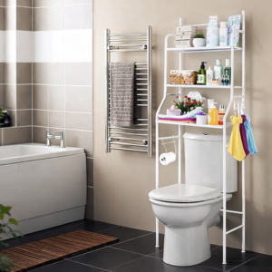 HomeNest fürdőszobai tároló állvány WC fölé – 3 polcos WC fölötti fürdőszobai polcrendszer (BBV) - Image 3