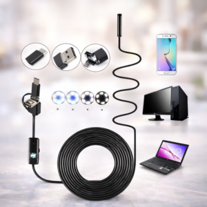 InspectPro 3 az 1-ben endoszkóp kamera – IP67 vízálló USB-C, microUSB és USB csatlakozó, HD kamera 6 LED világítással 10M (BBD) - Image 6