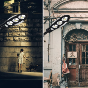 Jortan 150W COB napelemes LED utcai lámpa – 90 LED mozgásérzékelős, távirányítós kültéri biztonsági reflektor IP65, 6500K (FXI) - Image 3