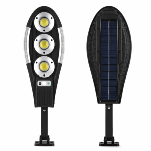 Jortan 150W COB napelemes LED utcai lámpa – 90 LED mozgásérzékelős, távirányítós kültéri biztonsági reflektor IP65, 6500K (FXI) - Image 4