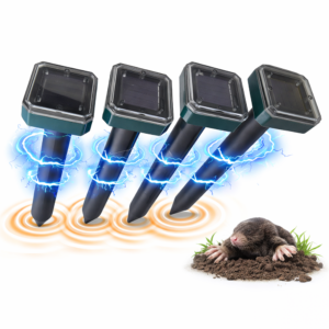 PL 17 napelemes ultrahangos vakondriasztó 4 db-os szett – vízálló kerti vakond- és rágcsálóriasztó készülék kertbe és gyepre (BBV)