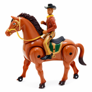 Kevin a Cowboy mozgó lovas akciófigura – hangot adó western cowboy játék lóval gyerekeknek 18×16×6 cm (BBJ) - Image 1