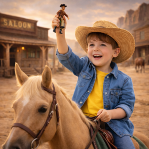 Kevin a Cowboy mozgó lovas akciófigura – hangot adó western cowboy játék lóval gyerekeknek 18×16×6 cm (BBJ) - Image 6