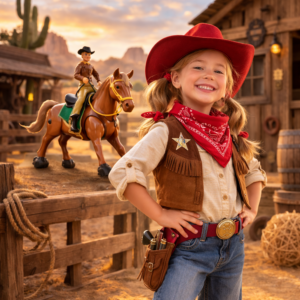 Kevin a Cowboy mozgó lovas akciófigura – hangot adó western cowboy játék lóval gyerekeknek 18×16×6 cm (BBJ) - Image 7