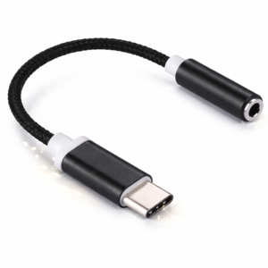 Kouvolsen USB-C – 3,5 mm jack adapter – audio átalakító fejhallgatóhoz, fekete - Image 1