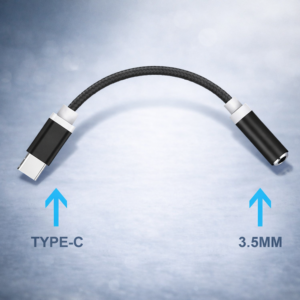 Kouvolsen USB-C – 3,5 mm jack adapter – audio átalakító fejhallgatóhoz, fekete - Image 3