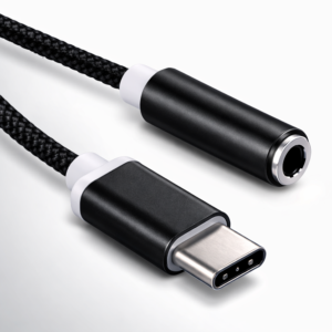Kouvolsen USB-C – 3,5 mm jack adapter – audio átalakító fejhallgatóhoz, fekete - Image 4