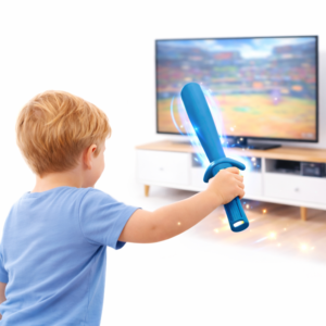 L05-K mozgásérzékelős játékvezérlő sport kiegészítő szettel – interaktív sport játék kontroller gyerekeknek (kék) (BBV) - Image 5