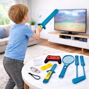 L05-K mozgásérzékelős játékvezérlő sport kiegészítő szettel – interaktív sport játék kontroller gyerekeknek (kék) (BBV) - Image 3