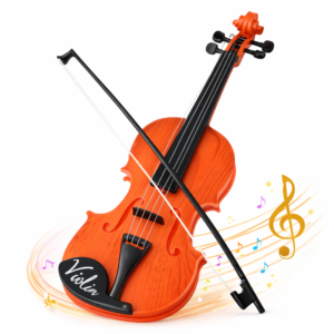 LittleMaestro gyerek játék hegedű vonóval – 4 húros klasszikus játék hangszer gyerekeknek 42 cm (BBJ) - Image 1