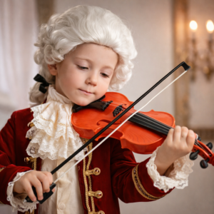 LittleMaestro gyerek játék hegedű vonóval – 4 húros klasszikus játék hangszer gyerekeknek 42 cm (BBJ) - Image 2