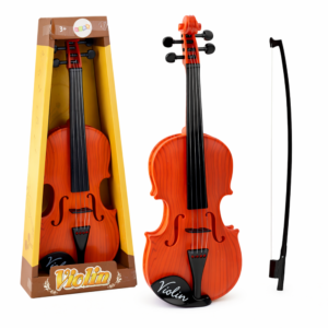 LittleMaestro gyerek játék hegedű vonóval – 4 húros klasszikus játék hangszer gyerekeknek 42 cm (BBJ) - Image 5