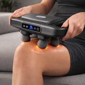 MDHL MD-8078 vibrációs masszírozó készülék – elektromos izommasszírozó 4 cserélhető fejjel izomlazításhoz (BBD) - Image 2