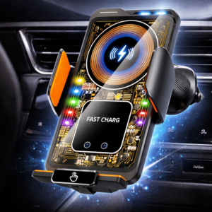 MagCharge Pro mágneses autós telefontartó gyorstöltéssel – vezeték nélküli töltő és univerzális mobil tartó adapterekkel (BBD) - Image 3