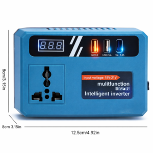 EnerVolt 120W Akkumulátoros Inverter 18–21V → 220V – 1 Csatlakozóval, USB Gyorstöltés, Kijelző (BBD) - Image 4