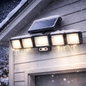 Nexolux napelemes LED fali lámpa – 5 fejes, 300 COB LED-es kültéri biztonsági lámpa mozgásérzékelővel (BBV) - Image 4