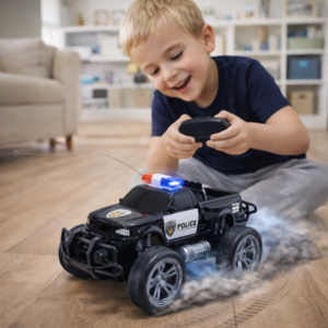 PoliceRover távirányítós rendőr terepjáró – LED világító RC autó gyerekeknek, off-road játék (BBJ) - Image 2
