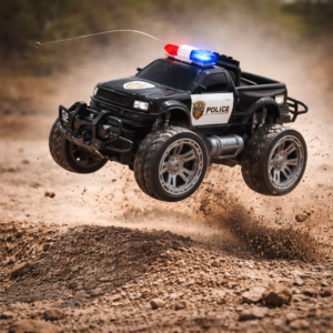 PoliceRover távirányítós rendőr terepjáró – LED világító RC autó gyerekeknek, off-road játék (BBJ) - Image 4