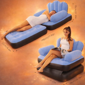 RelaxoAir 2 az 1-ben felfújható fotel és ágy – kényelmes levegős egyszemélyes kanapéágy otthonra és vendégágyként (BBM) - Image 4