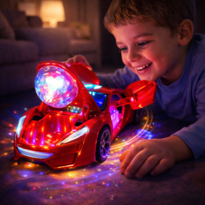 SDR 360° forgó versenyautó – LED-es világító kaszkadőr autó gyerekeknek, fénnyel és hanggal (BBJ) - Image 2