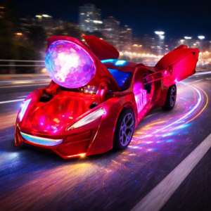 SDR 360° forgó versenyautó – LED-es világító kaszkadőr autó gyerekeknek, fénnyel és hanggal (BBJ) - Image 3