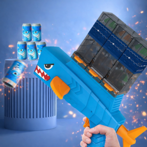 SharkRiot Shark Attack cápás labdakilövő játékpisztoly – labdás kilövő játék gyerekeknek 30×28×16 cm (BBJ) - Image 4