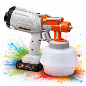 SprayMaster 24V akkus festékszóró pisztoly – vezeték nélküli elektromos festékszóró falfestéshez és bútorfestéshez (FX)