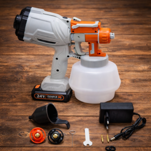 SprayMaster 24V akkus festékszóró pisztoly – vezeték nélküli elektromos festékszóró falfestéshez és bútorfestéshez (FX) - Image 4