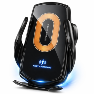V57 autós vezeték nélküli telefontartó töltő – 15W gyors Qi töltés, infrás szenzoros tartó (BBD) - Image 1