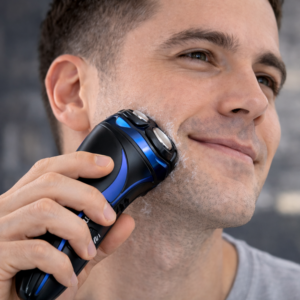 VGR V-306 háromfejes elektromos borotva – forgó körkéses férfi borotvagép USB töltéssel, vízálló akkus borotva 80 perc üzemidővel (BBD) - Image 2