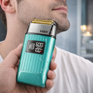 VGR V-357 professzionális haj- és szakállvágó elektromos borotva – digitális kijelzős akkus férfi borotva nedves és száraz borotválkozáshoz (BBD) - Image 2